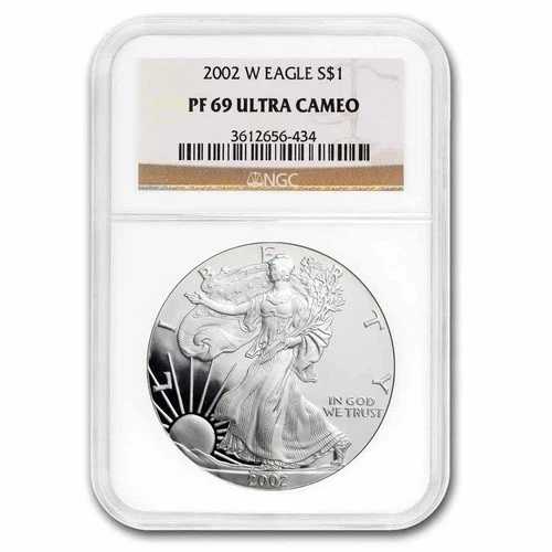 2002年WミントプルーフアメリカンシルバーイーグルPF-69 NGC｜WORLD RESOURCE【QUEEN店】