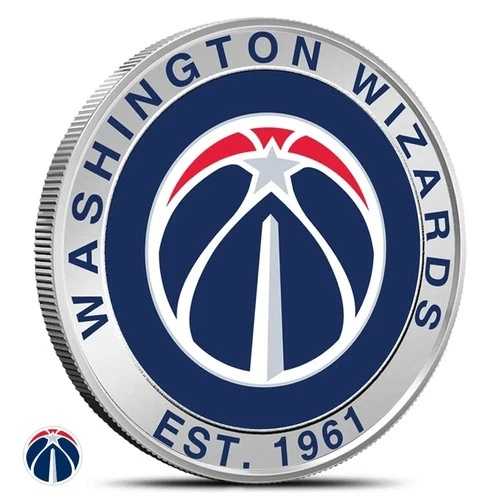 1オンス カラー化 NBA ワシントン・ウィザーズ シルバーラウンド（未使用）｜WORLD RESOURCE【QUEEN店】