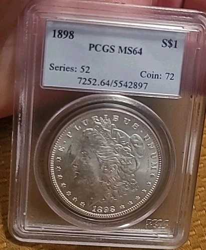 1898年 P モーガンシルバー ドル PCGS 64 ブリリアント 未流通 フィラデルフィア 新品同様-|WORLD RESOURCE【QUEEN店】