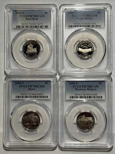 コイン4枚セット (2) 2004年Sニッケル (2) 2005年Sニッケル PCGS PR 70 DCAM|WORLD RESOURCE【QUEEN店】