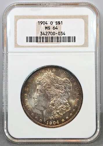 1904年-O U.S. $1 モーガンシルバー ドル NGC MS64 ~ トーン付き-｜WORLD RESOURCE【QUEEN店】