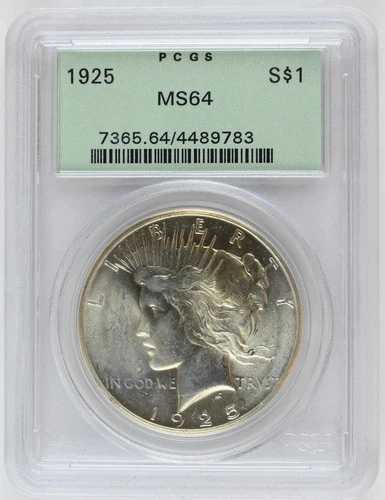 1925年 P ピース銀貨 PCGS MS-64 OGH|WORLD RESOURCE【QUEEN店】