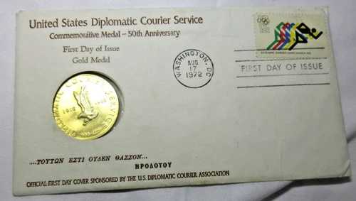 1972年 米国外交郵便局創立50周年記念金メダル記念切手 PNC FDC｜WORLD RESOURCE【QUEEN店】