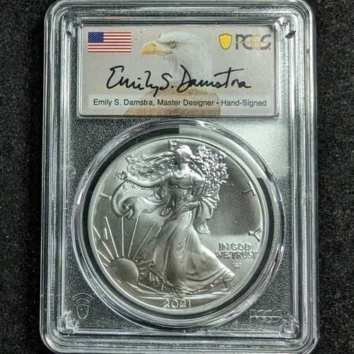 2021 PCGS MS70 シルバー イーグル ドル タイプ 2 ハンドサイン入り Emily S. Damstra First ...-|WORLD RESOURCE【QUEEN店】