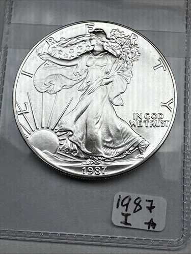 1987年 1ドル アメリカン・シルバーイーグル、1オンス 純度0.999 極美品 - 未使用品 2年目 BU｜WORLD RESOURCE【QUEEN店】