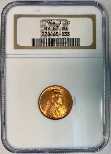 1944年Dミント リンカーンセント(ウィートペニー)、NGC MS-67 RD|WORLD RESOURCE【QUEEN店】