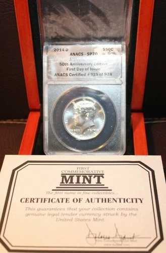 2014-D ANACS SP 70 JFK ハーフダラー 50周年記念版 初日発行|WORLD RESOURCE【QUEEN店】