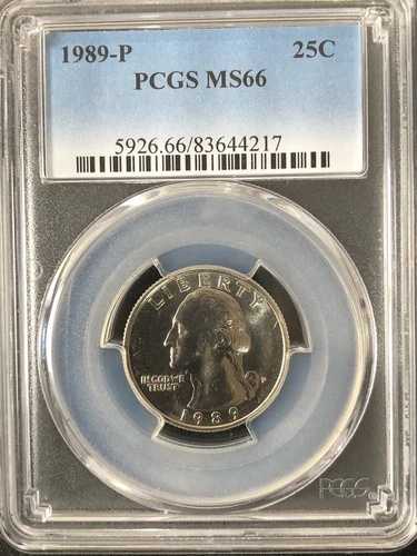 1989年Pミント 25セント ワシントン・クォーターダラー PCGS MS66 83644217|WORLD RESOURCE【QUEEN店】