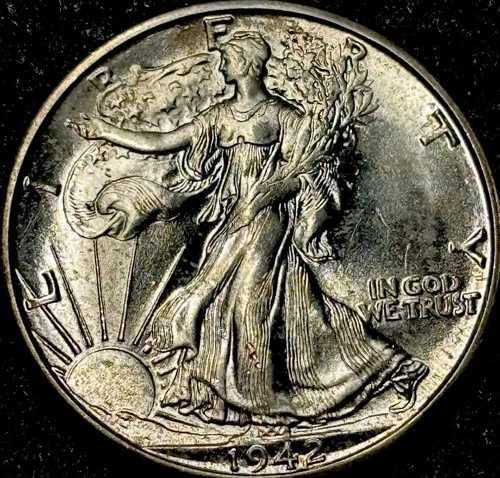 未使用品（極美品）1942年デンバー造幣局発行 シルバーウォーキングリバティハーフ｜WORLD RESOURCE【QUEEN店】