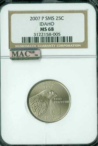 2007年 P アイダホ クォーター NGC MS68 SMS 2nd Finest レジストリー レア MAC SPOTLESS *|WORLD RESOURCE【QUEEN店】