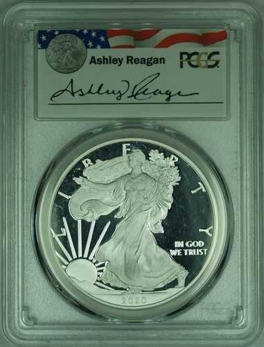 2020年Wミント プルーフ アメリカンシルバーイーグル 1オンス銀貨「アシュリー・レーガン」PCGS PR-69 DCAM｜WORLD RESOURCE【QUEEN店】
