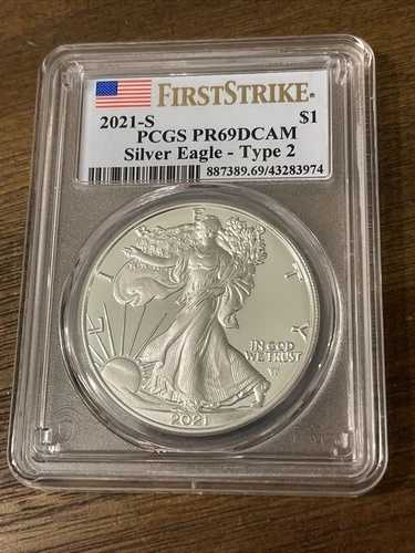 2021年S 1ドルプルーフシルバーイーグルタイプ2 PCGS PR69 DCAM ファーストストライクフラッグラベル｜WORLD RESOURCE【QUEEN店】