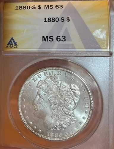 1880年-S ANACS MS63 モーガンシルバー ドル-|WORLD RESOURCE【QUEEN店】