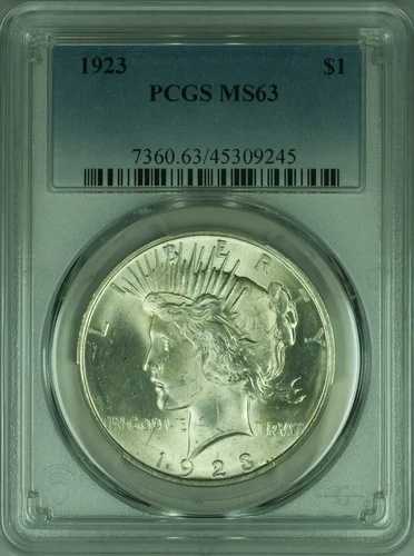 1923年ピース銀貨 S$1 PCGS MS-63 (40M)|WORLD RESOURCE【QUEEN店】