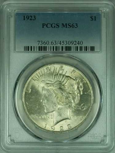 1923年ピース銀貨 S$1 PCGS MS-63 (40H)|WORLD RESOURCE【QUEEN店】