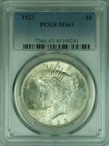 1923年ピース銀貨 S$1 PCGS MS-63 (40I)|WORLD RESOURCE【QUEEN店】