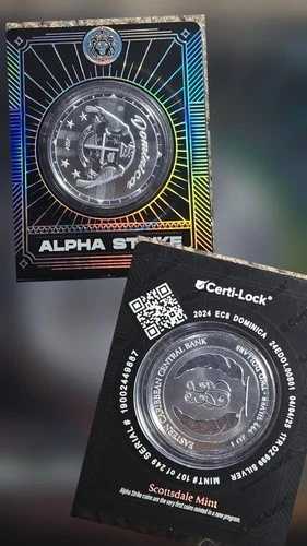 2024年 ドミニカ共和国 - 国章 1オンス .999 銀貨 BU スコッツデール ALPHA STRIKE｜WORLD RESOURCE【QUEEN店】