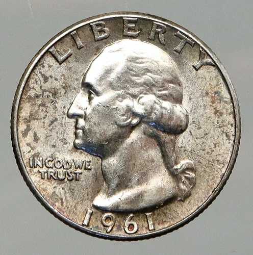 1961年 P アメリカ合衆国 ワシントン大統領 ヴィンテージ 銀貨 25セント硬貨 i92655|WORLD RESOURCE【QUEEN店】