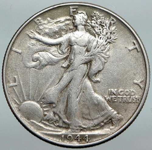 1944年 ウォーキングリバティ ハーフダラー ハクトウワシ アメリカ合衆国 銀貨 i88034|WORLD RESOURCE【QUEEN店】