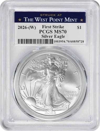2026年-(W) 1ドル アメリカンシルバーイーグル MS70 FS PCGS ウェストポイント鋳造ラベル|WORLD RESOURCE【QUEEN店】