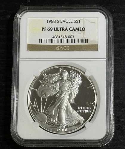 1988年Sミント シルバーイーグル 1ドル NGC PF69 ウルトラカメオ 極美品|WORLD RESOURCE【QUEEN店】