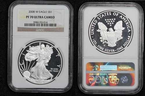 2008年Wミント アメリカンシルバーイーグル 1ドル NGC PF70 ウルトラカメオ 6GA6|WORLD RESOURCE【QUEEN店】