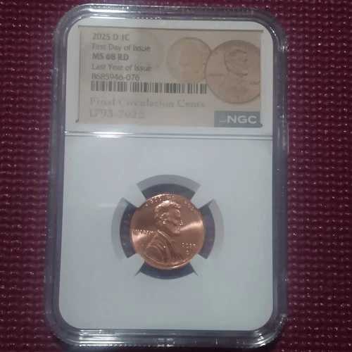 2025年 D リンカーンシールド 1セント NGC MS68 RD 最終ペニー 発行初日|WORLD RESOURCE【QUEEN店】