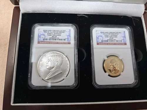 2015年Pミント ジョン・F・ケネディ記念コイン&クロニクルセット E.R. NGC PR69 および 1オンス銀メダル MS69|WORLD RESOURCE【QUEEN店】