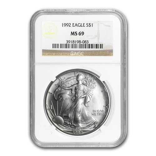 1992年アメリカンシルバーイーグル MS-69 NGC｜WORLD RESOURCE【QUEEN店】