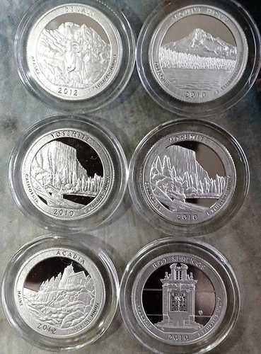 2012年および2010年S(7)各銀プルーフ25セント硬貨 - 銀90% - ヨセミテ、エル・ユンケ、+|WORLD RESOURCE【QUEEN店】
