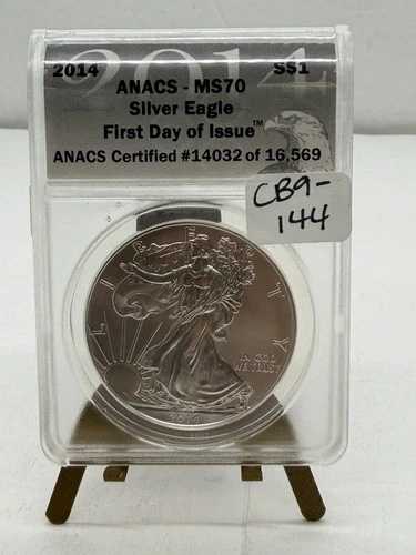 2014年 1ドル アメリカン・シルバーイーグル ANACS MS70 初日発行 FDIラベル CB9-144|WORLD RESOURCE【QUEEN店】