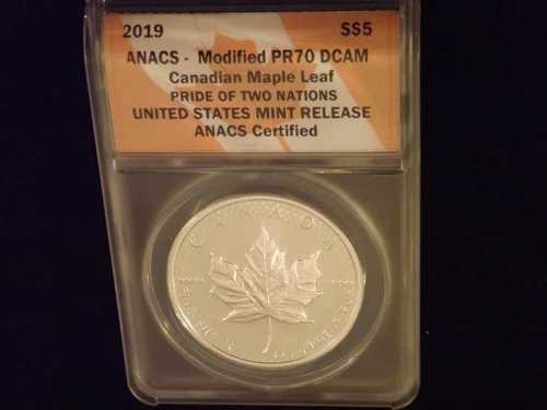 2019年 5ドル メープルリーフ ANACS MS 70|WORLD RESOURCE【QUEEN店】