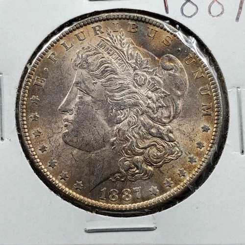 1887年 P・モルガン 90% シルバーイーグル ドル硬貨 状態:ほぼ未使用、琥珀色に変色|WORLD RESOURCE【QUEEN店】