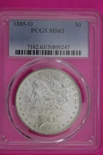 1885年 O MS 63 リバティ・モーガン銀貨 PCGS鑑定済み 本物 スラブ 1160｜WORLD RESOURCE【QUEEN店】