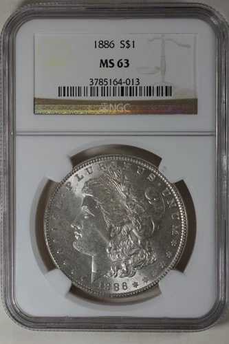 1886年 1.00 NGC MS63 モーガン銀貨、ミス・リバティ・ヘッド｜WORLD RESOURCE【QUEEN店】 46,860円