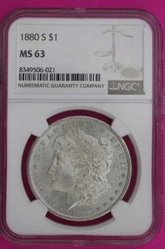 1880年 S MS 63 リバティ・モーガン銀貨 NGC鑑定済み 本物 1028｜WORLD RESOURCE【QUEEN店】