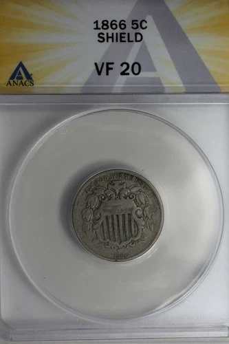 1866 .05 ANACS VF 20 シールド シールド ニッケル、ファースト ?ニッケル? ファースト ニッケル｜WORLD RESOURCE【QUEEN店】