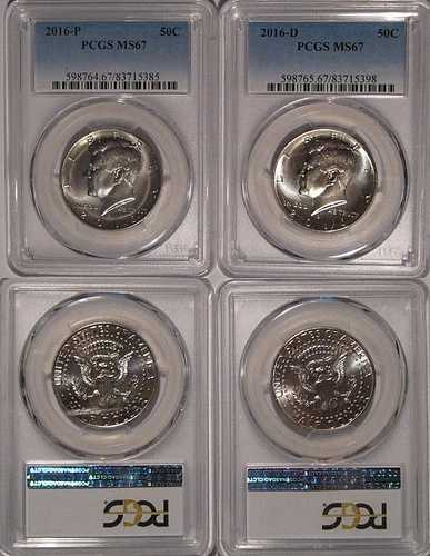 2016年 P&D ケネディ ハーフダラー 2枚セット 50セント PCGS MS67｜WORLD RESOURCE【QUEEN店】