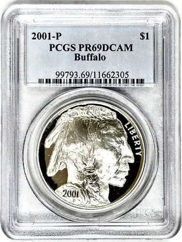 2001年 P アメリカンバッファロー記念銀貨 PCGS PR69DCAM|WORLD RESOURCE【QUEEN店】