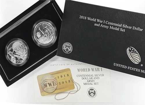 2018年第一次世界大戦100周年記念銀貨と陸軍勲章セット｜WORLD RESOURCE【QUEEN店】