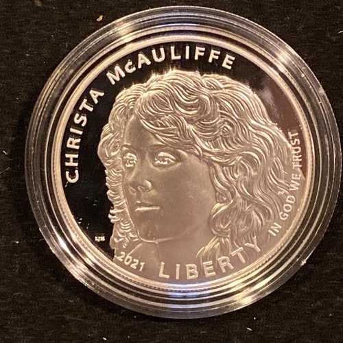 2021年Pミント クリスタ・マコーリフ プルーフ銀貨 1ドル 米国造幣局 OGPボックス COA .999|WORLD RESOURCE【QUEEN店】