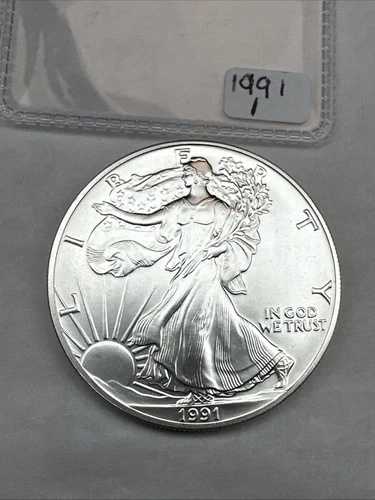 1991年発行、米国造幣局発行のシルバーイーグル銀貨（純度99.9%、未使用品）｜WORLD RESOURCE【QUEEN店】