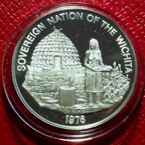Sovereign Nation of The Wichita Tribe0.999 プルーフ シルバー ラウンド カプセル A付き-|WORLD RESOURCE【QUEEN店】