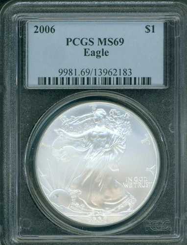 2006年 アメリカン・シルバーイーグル S$1 ASE PCGS MS69 MS-69 プレミアム品質 PQ+ !!!｜WORLD RESOURCE【QUEEN店】