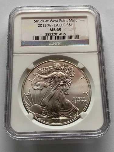 アメリカン・シルバーイーグル NGC 2013 (W) UNC 1ドル MS-69 ウェストポイント|WORLD RESOURCE【QUEEN店】