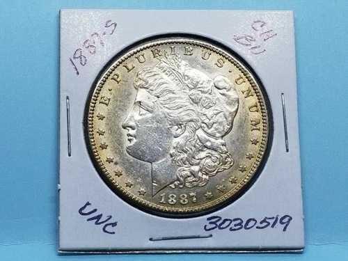 1887年Sミント モーガン銀貨 美しい金色の縁取り 未使用品 #3030519-63F｜WORLD RESOURCE【QUEEN店】