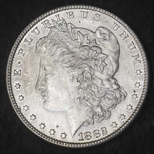 1882年-P "ハイグレード" モーガンシルバー ドル $1-コーティング --|WORLD RESOURCE【QUEEN店】