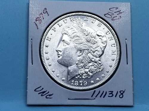 1879年 1879-P モルガン銀貨 ブラスト加工 ホワイトリム チョイス BU #1111318-65L|WORLD RESOURCE【QUEEN店】