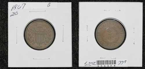 1867年米国2セント硬貨 AU+ ブラウン 58OK｜WORLD RESOURCE【QUEEN店】