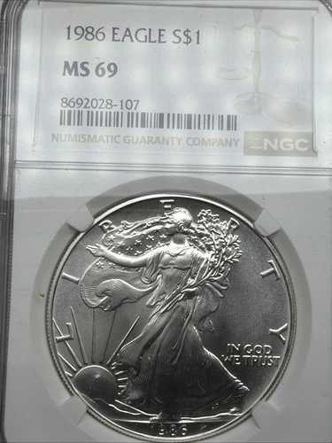 1986年アメリカン・シルバーイーグルコイン - NGC MS69 1オンス 純度99.9%銀|WORLD RESOURCE【QUEEN店】